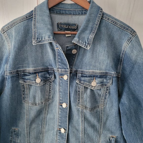 Maurices Denim Jean Jacket, Women’s Sz 1, Classic Button Down, Front Pockets EUC - Picture 3 of 10